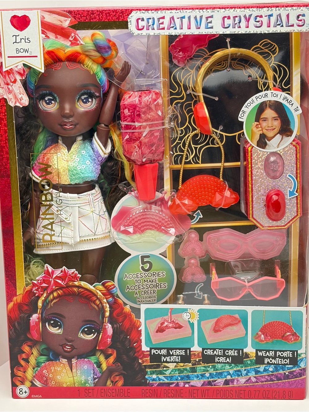 Rainbow High Creative Crystals Iris Bow Doll DIY Kit